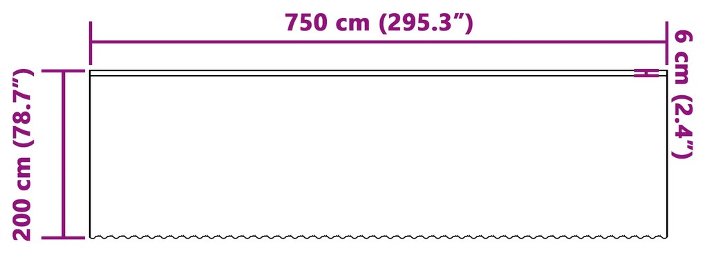 Cortina de Renda com cortinas Branco 750 x 200 cm Poliéster