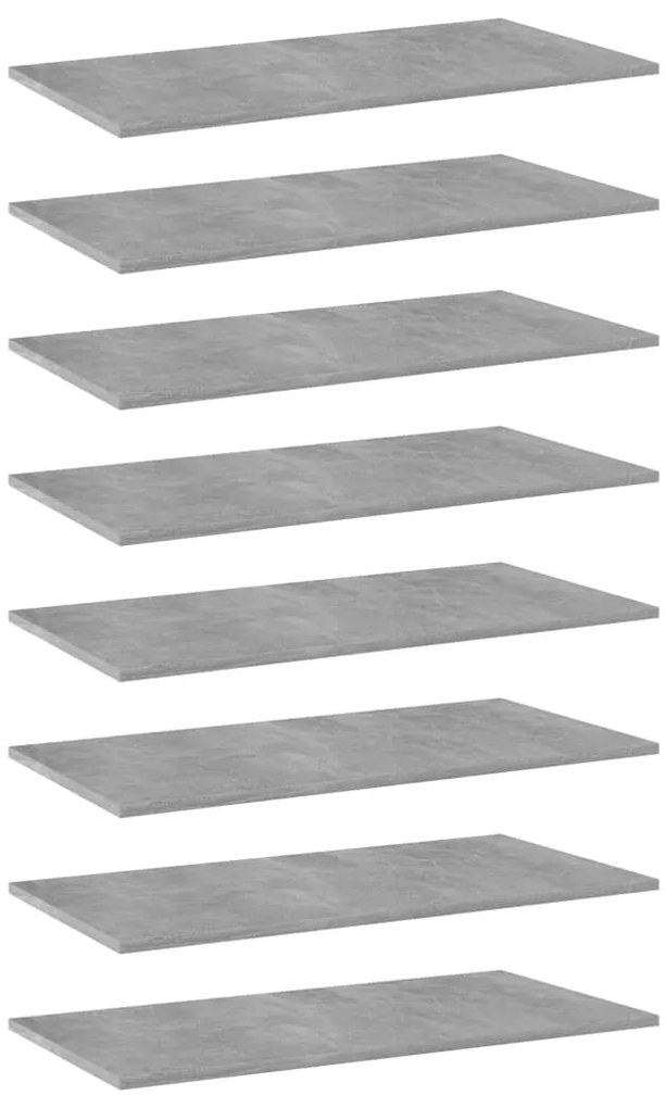vidaXL Prateleiras para estante 8 pcs 80x40x1,5cm contraplacado cinza