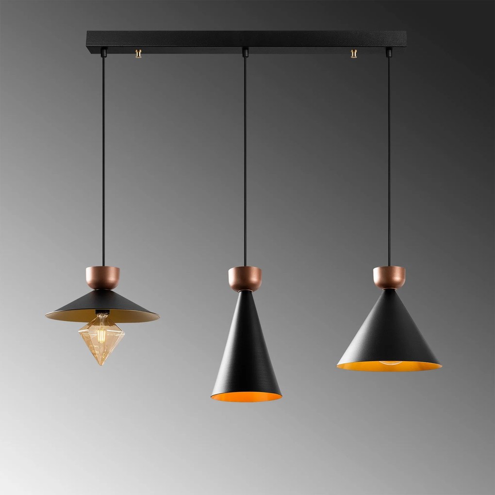 Candeeiro de Teto Dodo – Preto – 100 x 30 cm
