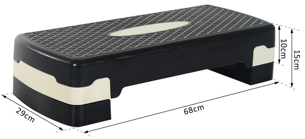 ® Plataforma Step para Desporto com Altura Regulável a 2 níveis de carga 150 KG