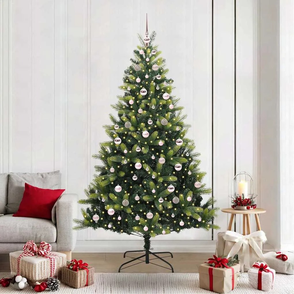 vidaXL Árvore de Natal Artificial Articulada 300 LEDs Verde 210 cm