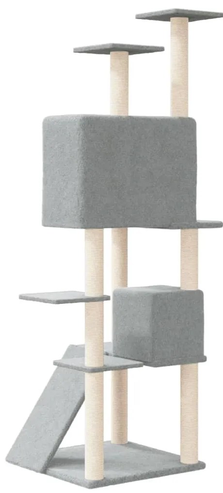 Árvore p/ gatos c/ postes arranhadores sisal 153 cm cinza-claro