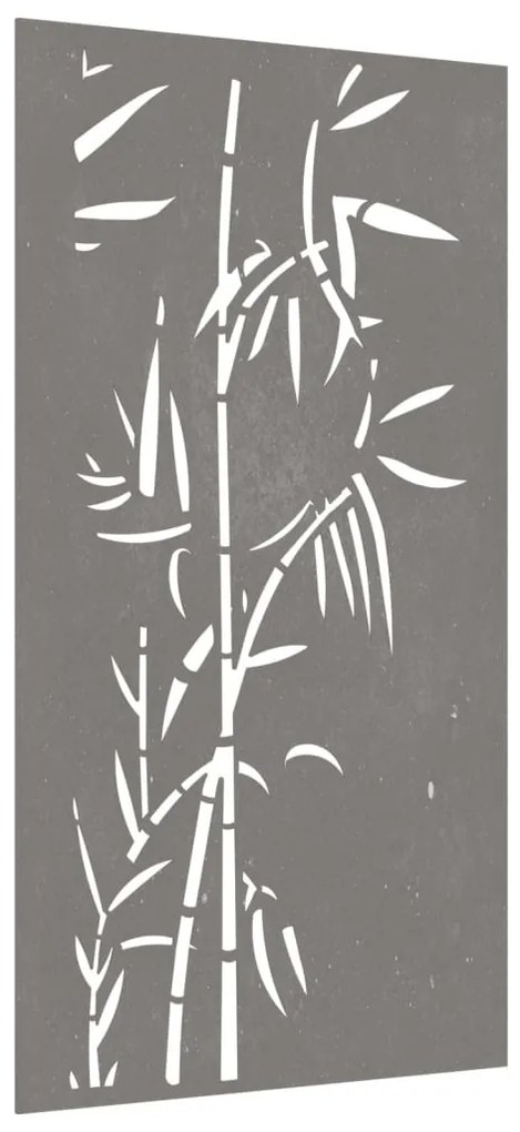 Decoração p/ muro de jardim 105x55 cm aço corten design bambu