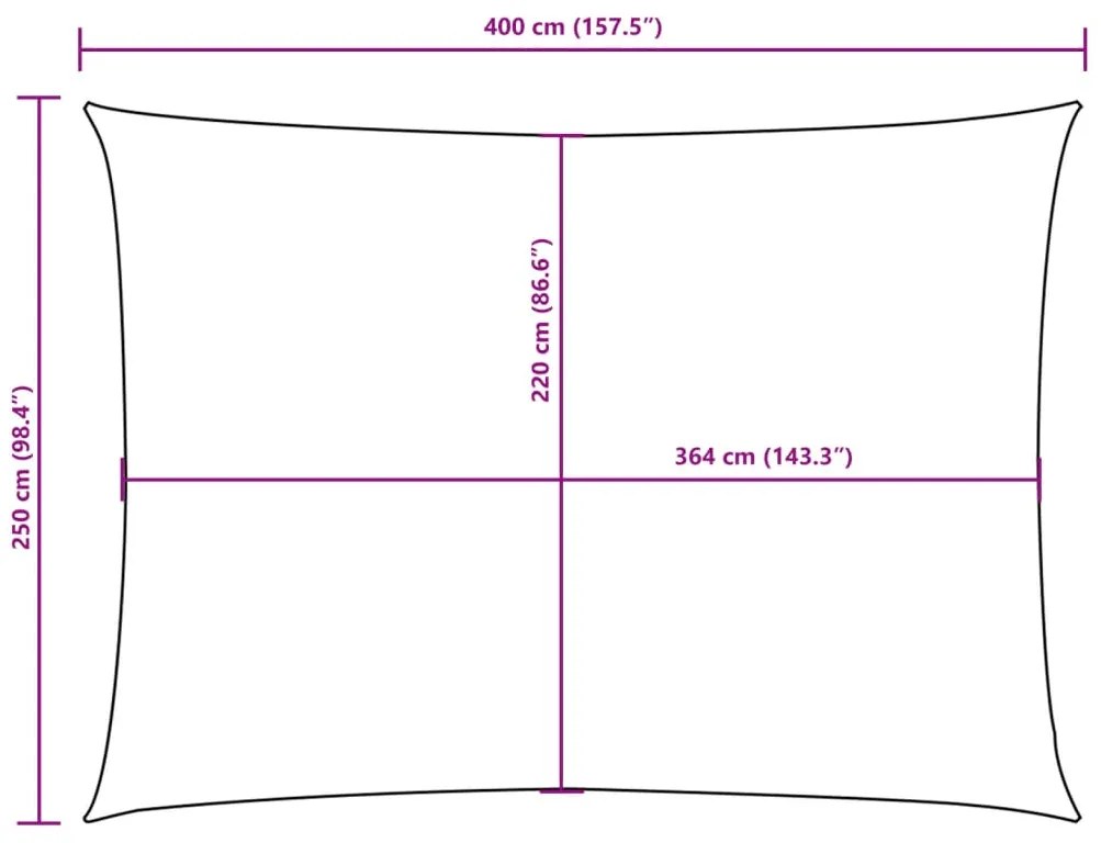 Para-sol vela tecido oxford retangular 2,5x4 m verde-escuro