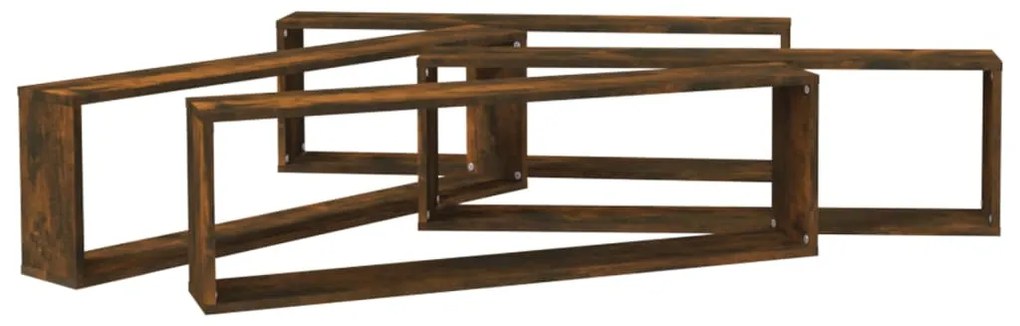 Prateleiras cubo 4 pcs 100x15x30 deriv. madeira carvalho fumado