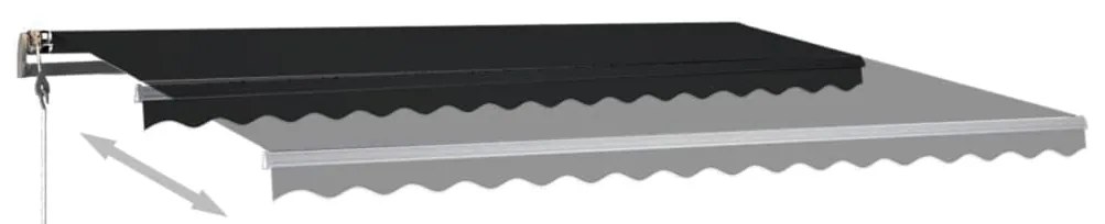 Toldo retrátil manual com LED 400x350 cm antracite