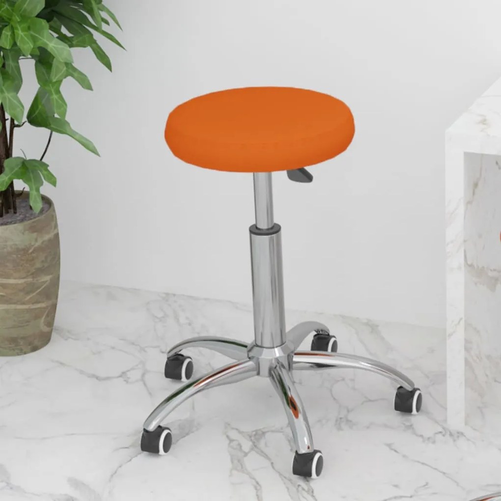 vidaXL Cadeira de escritório giratória couro artificial laranja