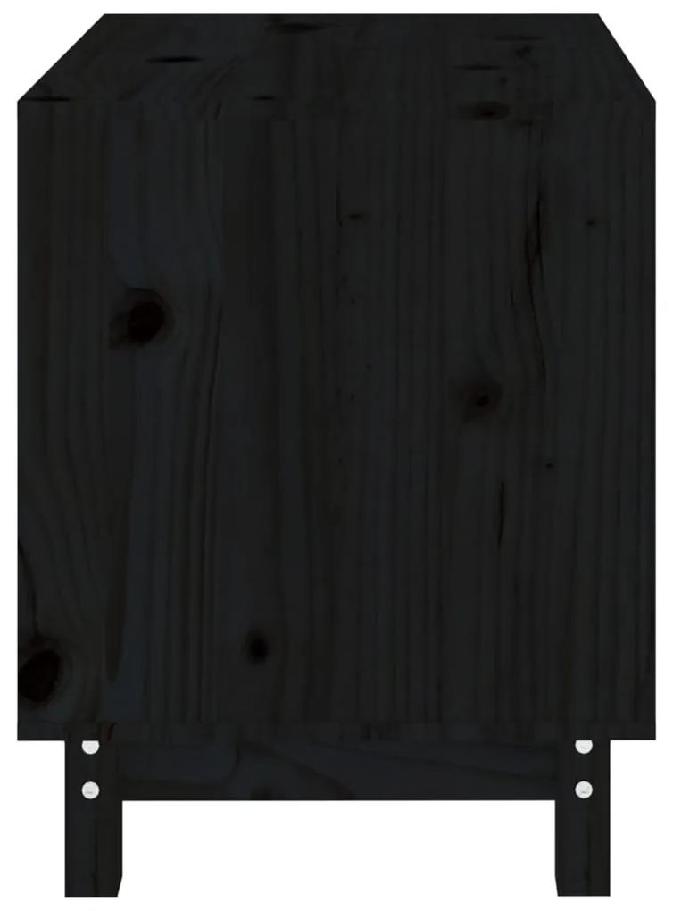Casota para cães 60x45x57 cm madeira de pinho maciça preto