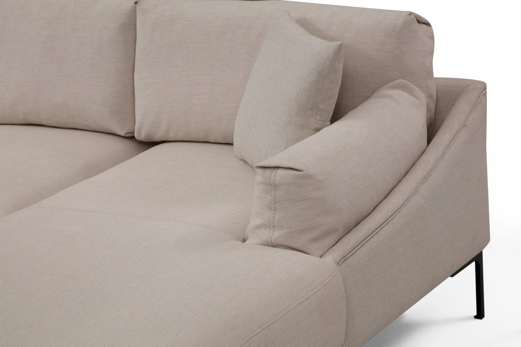 Sofá de Canto Leo Corner – Creme – 255 x 150 cm
