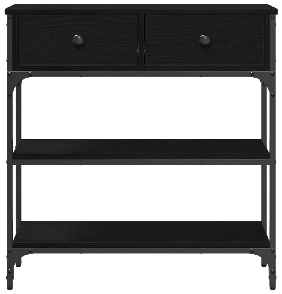 Mesa de Console vidaXL Madeira de Carvalho Preto 72,5x25x75 cm Madeira