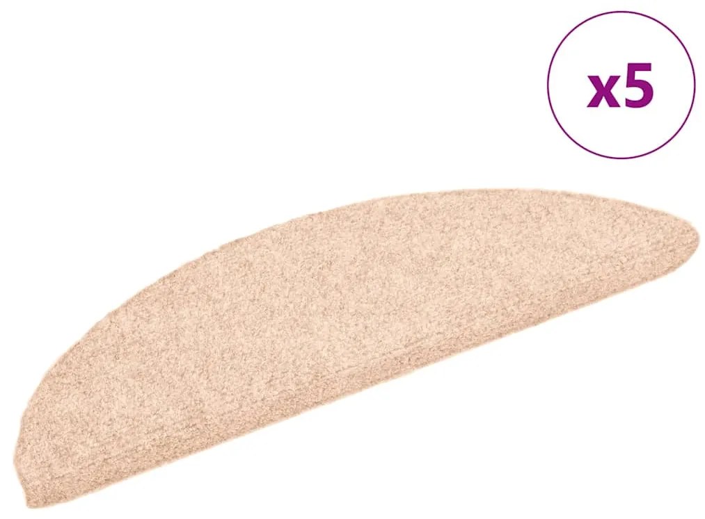 Tapetes de escada autoadesivos 5 pcs 56x17x3 cm castanho