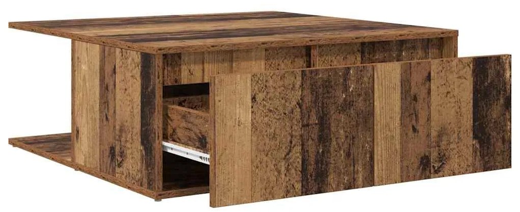 Mesa de centro com gaveta com armazenamento Madeira antiga 80 x 80 x 3