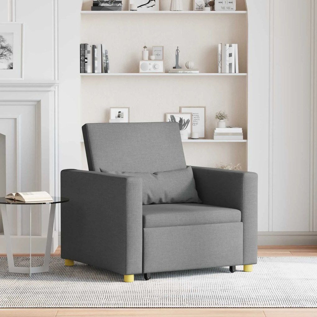 vidaXL Sofá-camas retrátil individual Cinzento escuro 90 x 165 x 87 cm