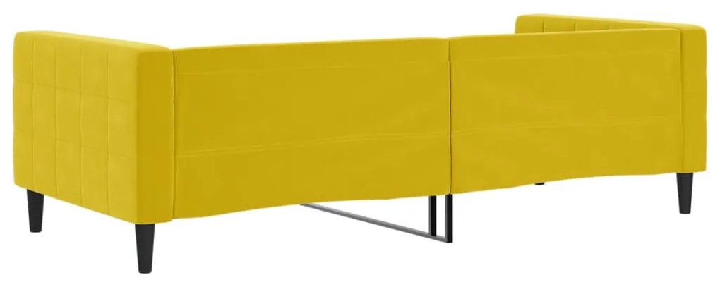 Sofá-cama 90x200 cm veludo amarelo