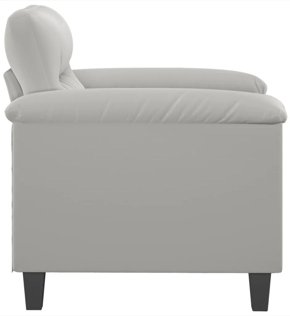 Poltrona tecido de microfibra 60 cm cinzento-claro