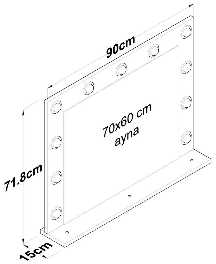 Espelho Decorativo em Aglomerado EF108 – Branco – 90x71,8x15 cm