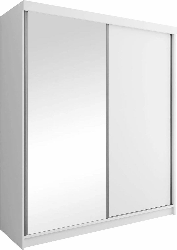 Roupeiro Dover 107, Branco, 200x200x62cm, 174 kg, Portas para roupeiro: Deslizante, Número de prateleiras: 9, Número de prateleiras: 9