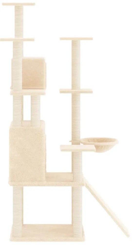 Árvore para gatos c/ postes arranhadores sisal 154 cm cor creme