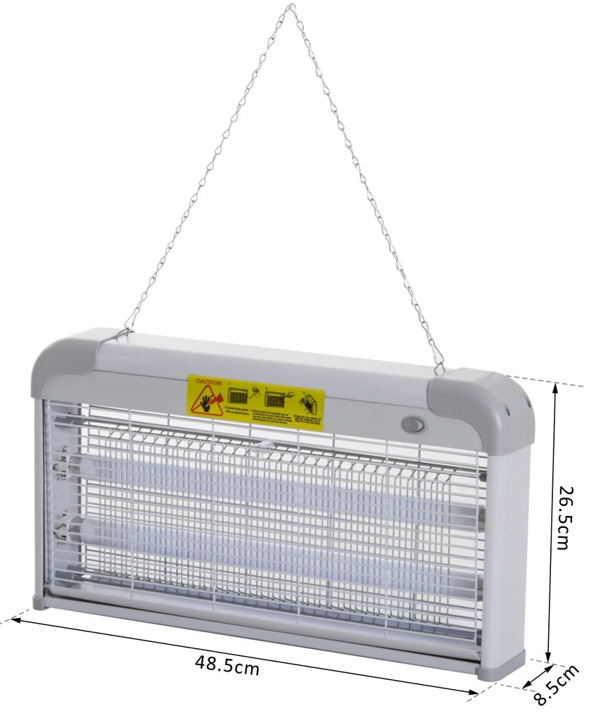 Lâmpada Elétrica Anti-Mosquito Profissional Lâmpada Anti-mosquito Elétrico 30W Área 60m² com Luz UV para Exterior e Interior