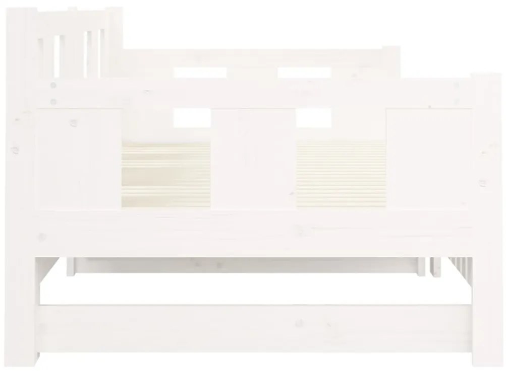 Estrutura sofá-cama de puxar 2x(90x200) cm pinho maciço branco