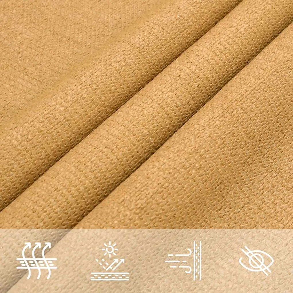 Para-sol estilo vela triangular 160 g/m² 3x3x3 m PEAD areia