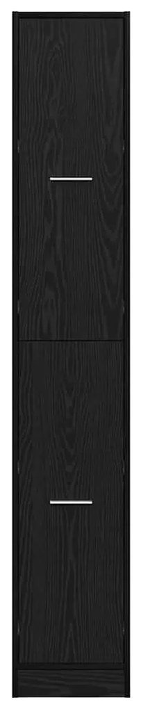 Armário de Apotecário Carvalho Preto 30x41x174,5 cm Madeira Engenharia