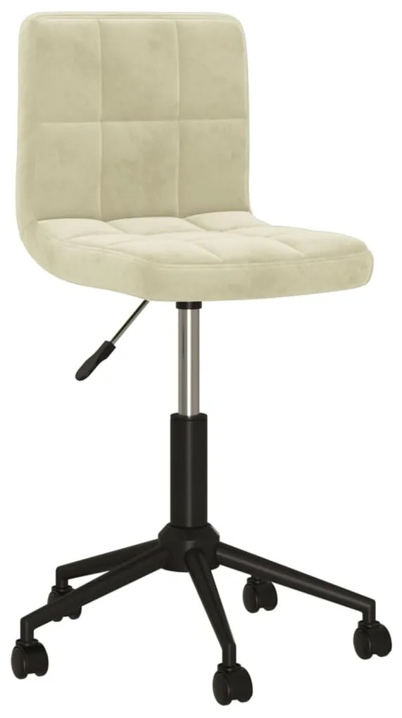 vidaXL Cadeira de jantar giratória veludo cor creme