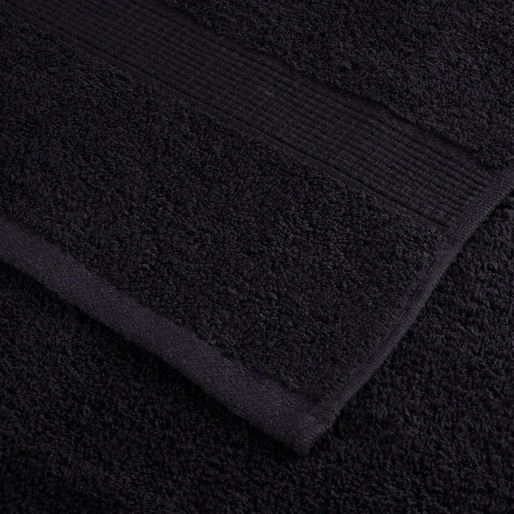 12pcs Conjunto toalhas banho premium SOLUND 600 gsm preto
