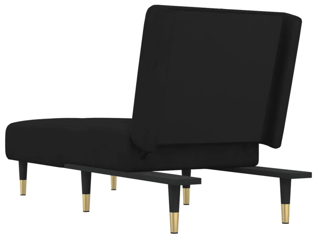 Chaise longue veludo preto