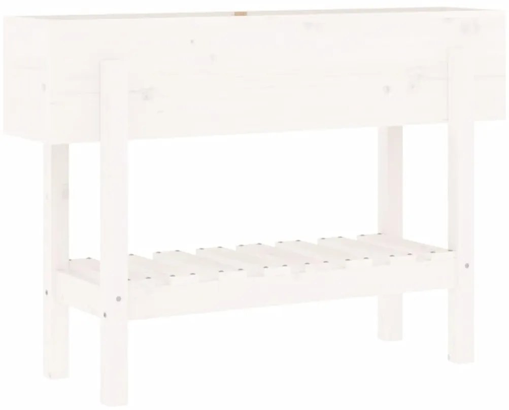 Canteiro elevado de jardim 101x30x69 cm pinho maciço branco