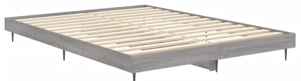 Estrutura cama 140x190 cm derivados de madeira cinzento sonoma