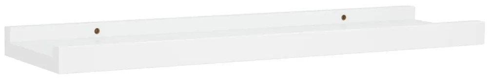 Unidade de prateleiras com rebordo 2 pcs 40x9x3 cm MDF branco