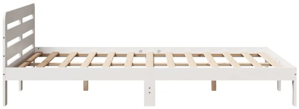 Cama sem colchão 140x190 cm madeira de pinho maciça branco