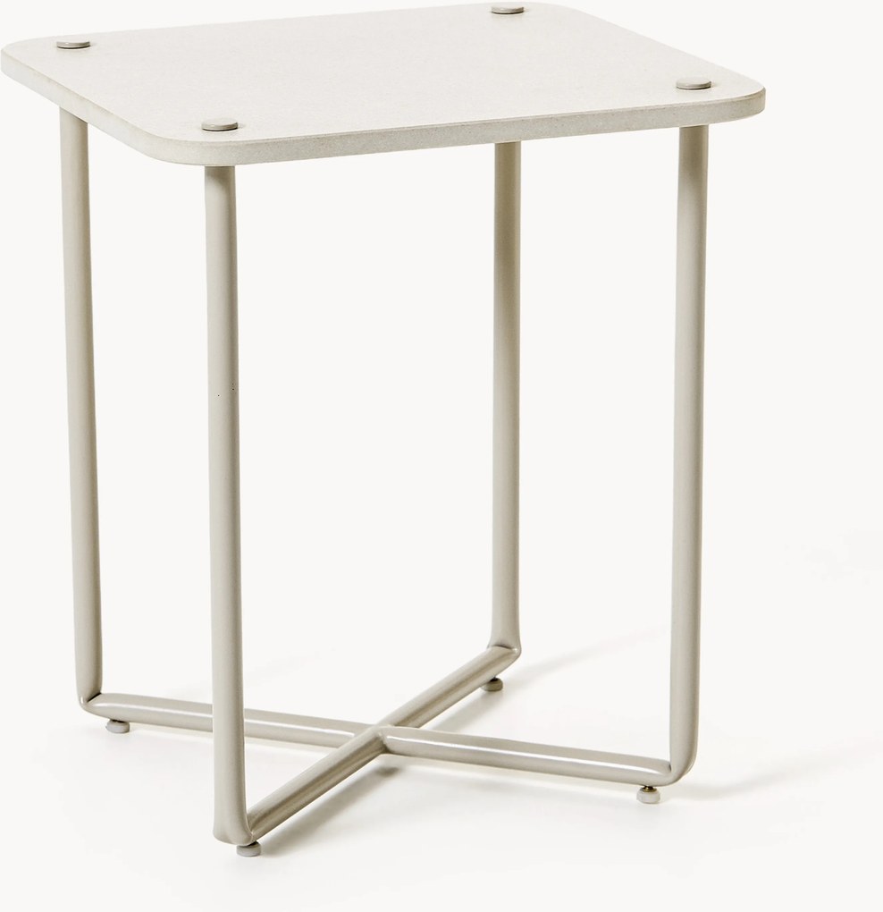 Mesa de apoio com tampo em mármore artificial Cassius