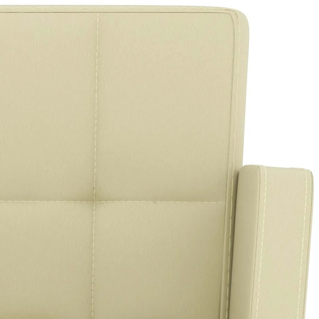 Bancos de bar 2 pcs couro artificial cor creme