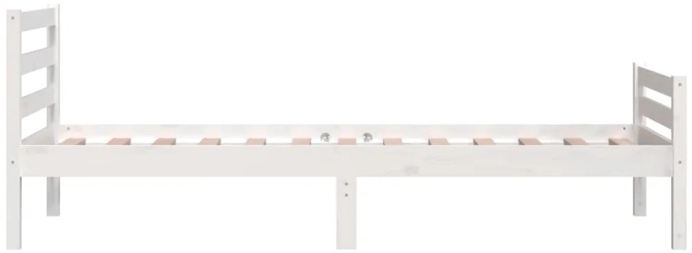 Estrutura de cama 100x200 cm madeira maciça branco