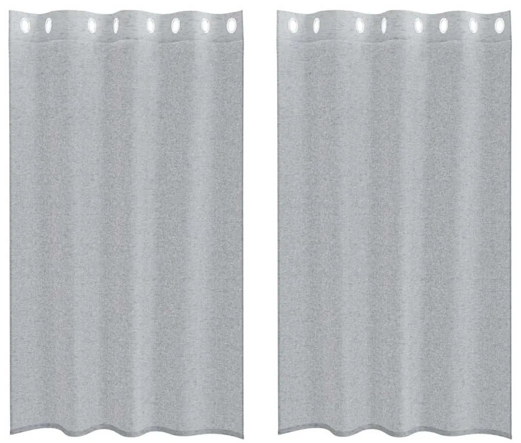 Cortinas 2 pcs Cinzento-escuro 140 x 175 cm Poliéster