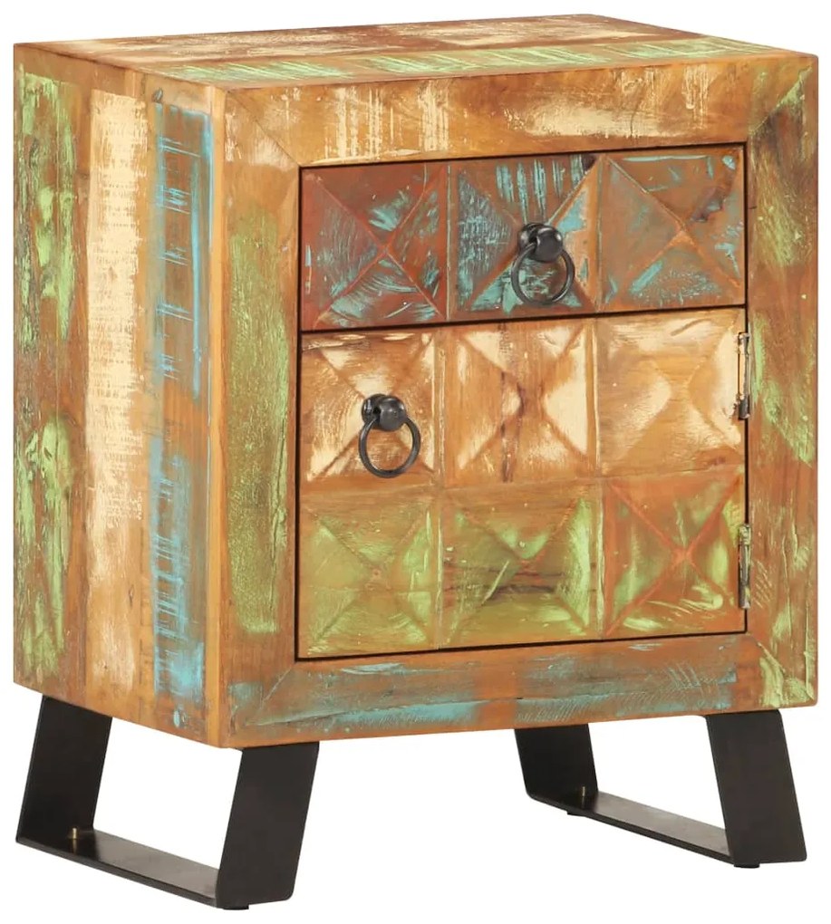 Mesa de cabeceira 40x30x50 cm madeira recuperada maciça