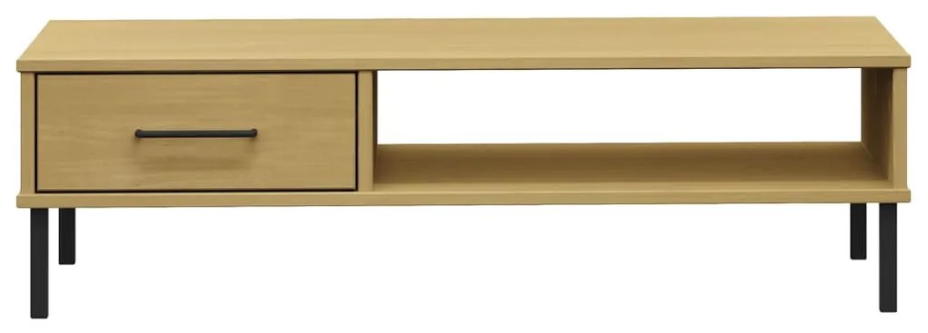 Mesa de centro c/ pernas de metal pinho maciço OSLO castanho
