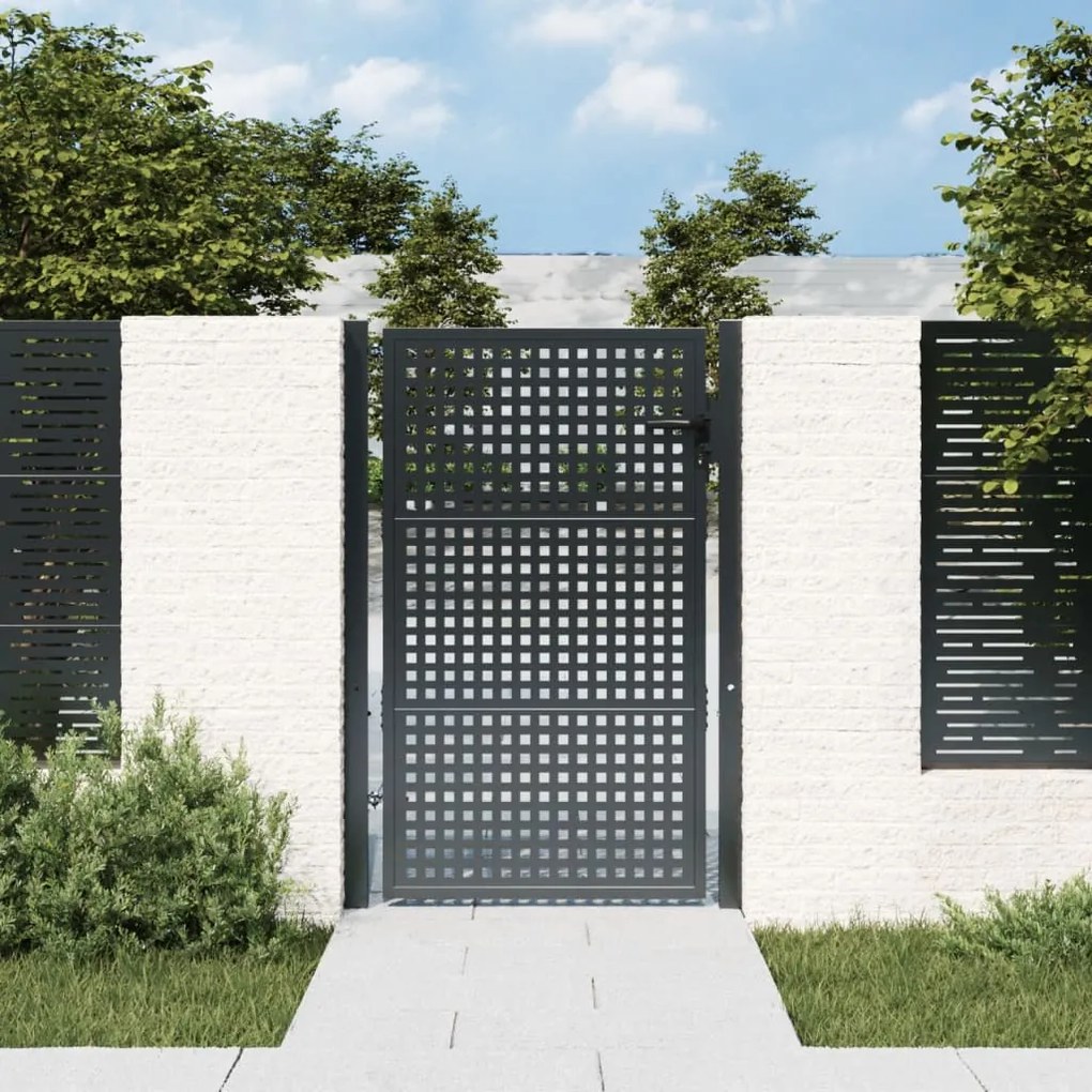 vidaXL Portão de jardim 105x200 cm aço antracite
