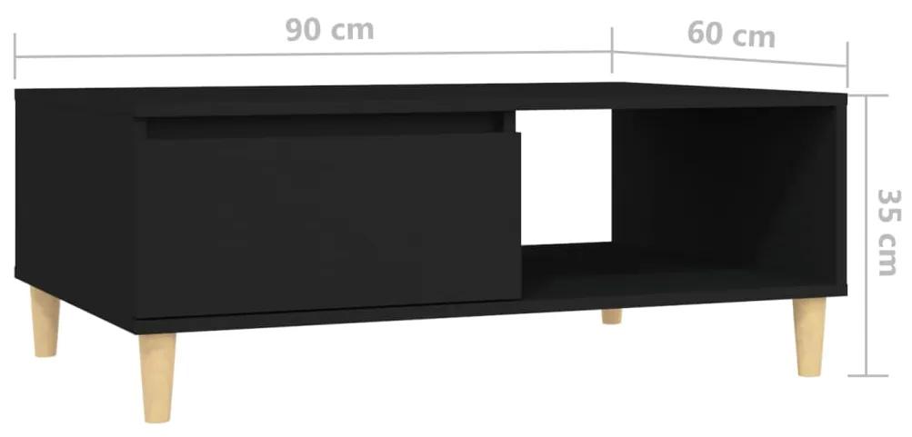 Mesa de centro 90x60x35 cm contraplacado preto