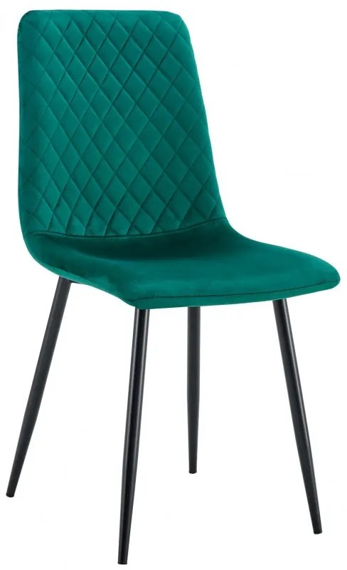 Cadeira LUCIA NEW, metal, tecido veludo verde escuro