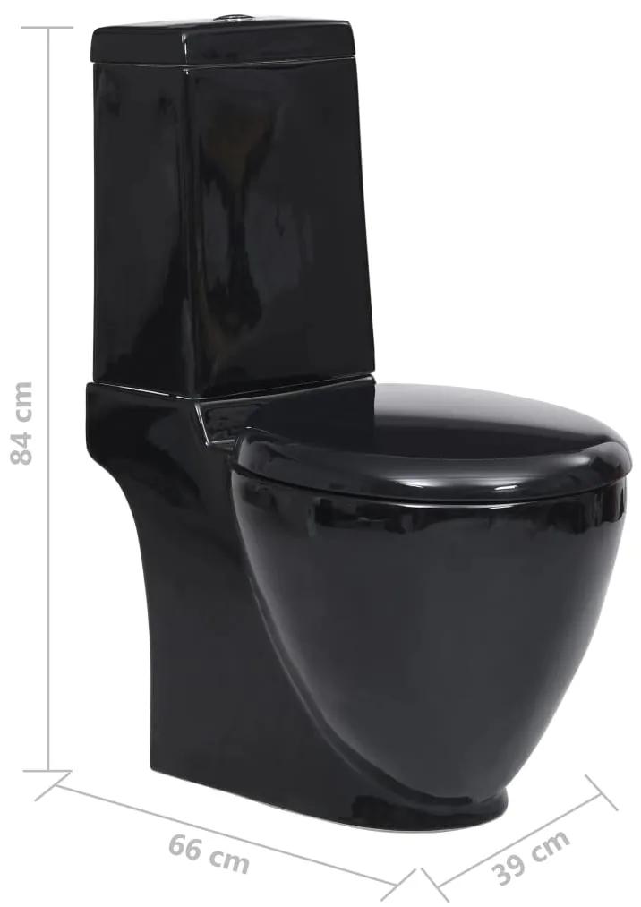 Sanita WC redonda cerâmica c/ descarga água inferior preto