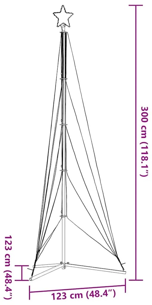 LED Árvore de Natal 525 LEDs Azul 302 cm
