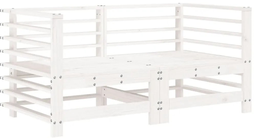 6 pcs conjunto lounge de jardim pinho maciço branco