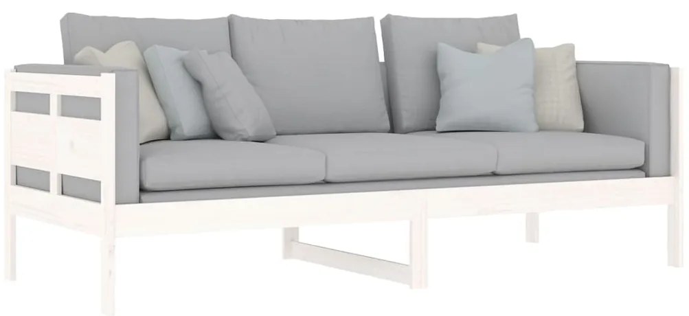 Sofá-cama 80x200 cm madeira de pinho maciça branco