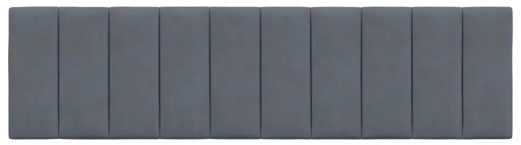 Almofadão de cabeceira 180 cm veludo cinzento-escuro
