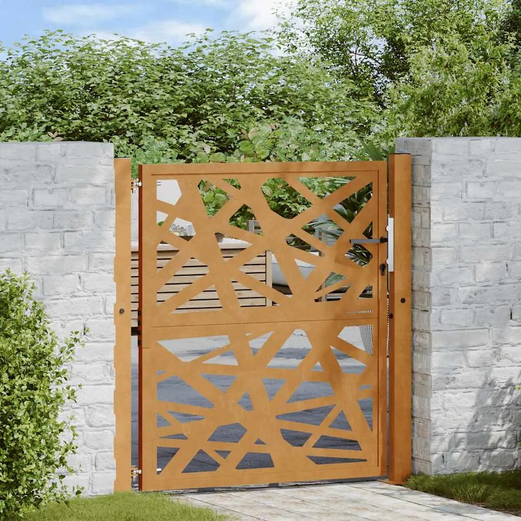 vidaXL Portão de jardim 105x105 cm design de luz em aço resistente