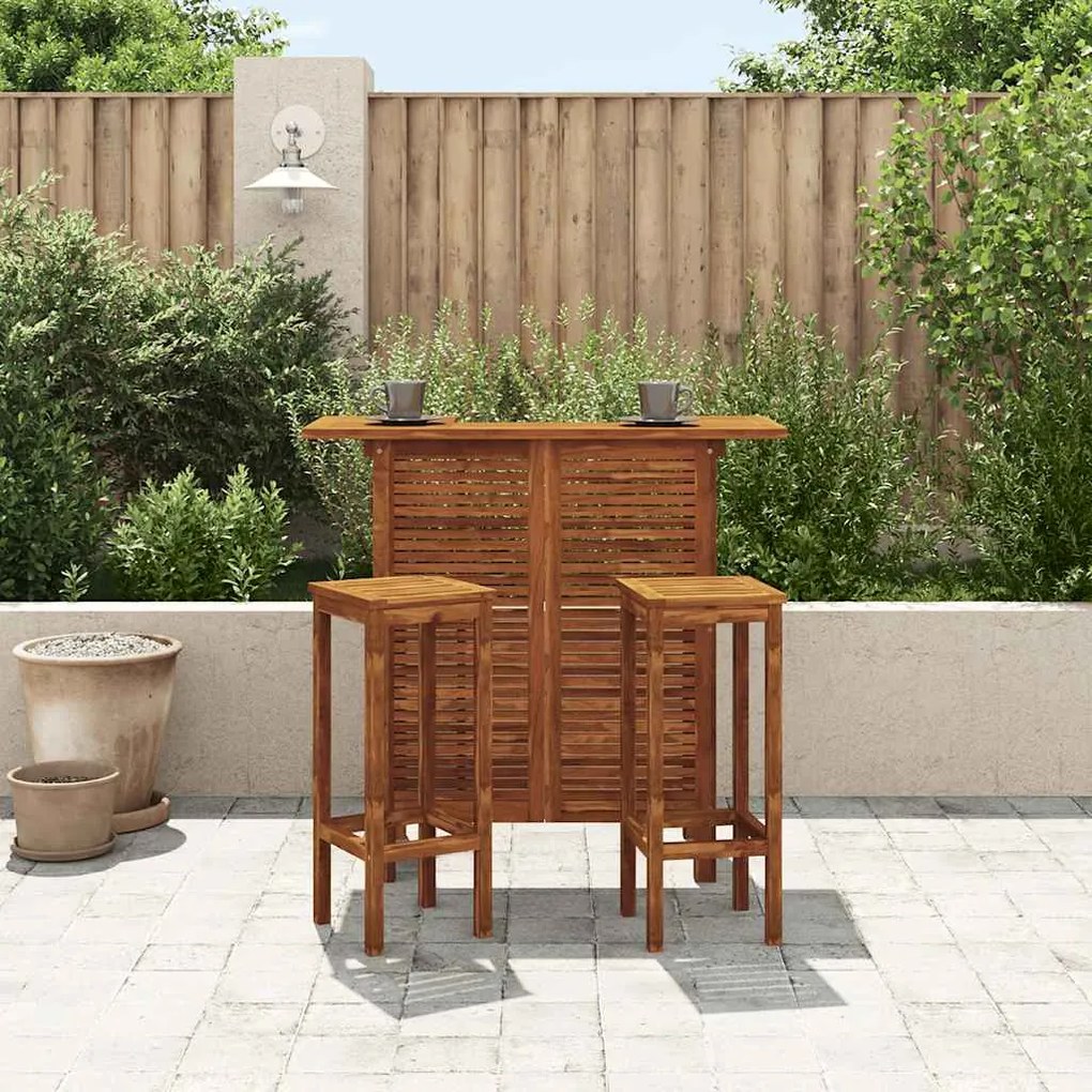 Conjunto mesa e cadeiras de bar 3 pcs madeira de acácia maciça