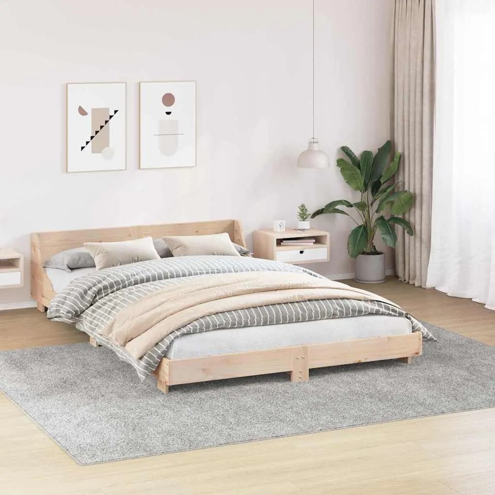 Tapete Shaggy com Fundo de Látex Cinza 240x340 cm